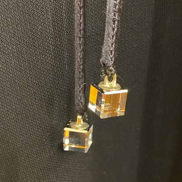 VTG Kenth Andersson Black Deep V Tie Front Long Sleeve Fitted Maxi Dress - Picture 5 of 9